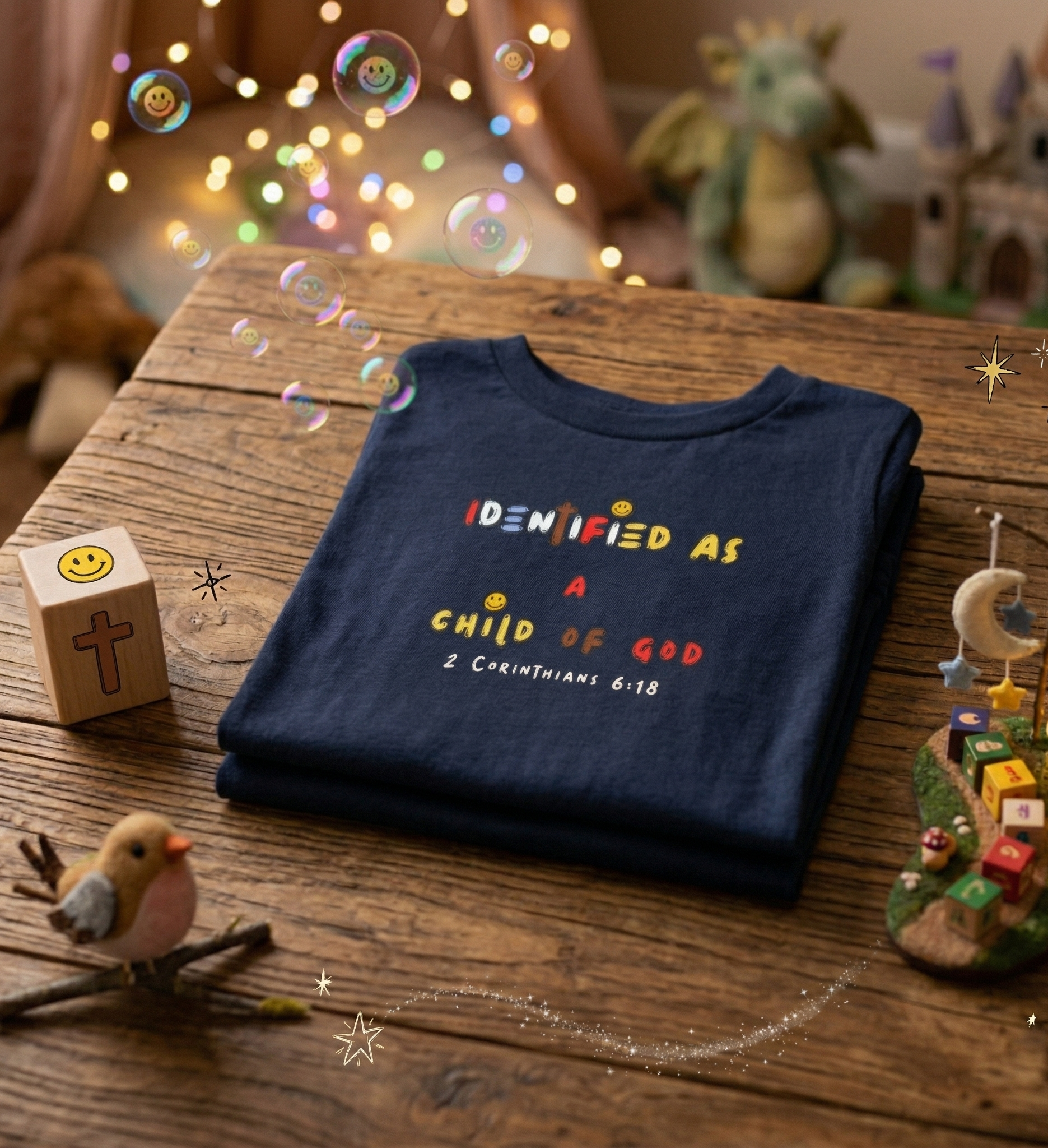 Child of God Infant Tee | Christian Baby Shirt -Navy Blue