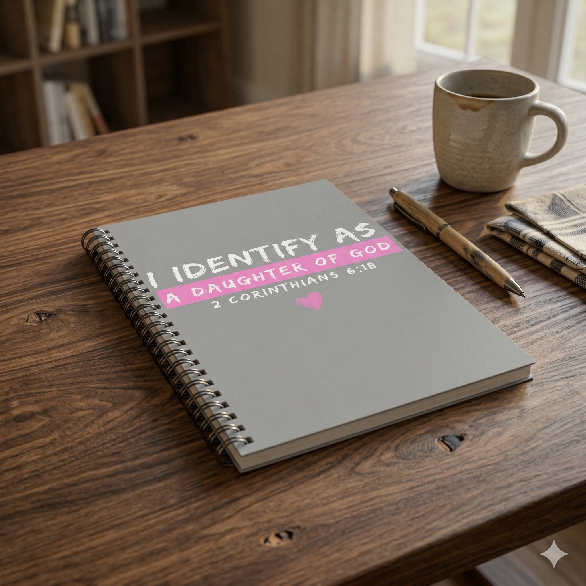 I Identify As A Daughter Of God Spiral Notebook-Grey