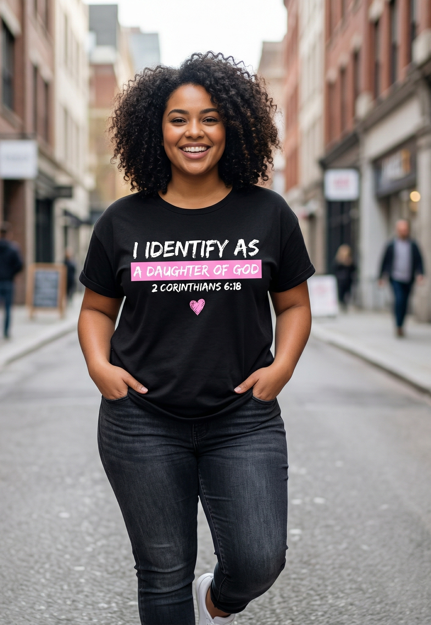 I IDENTIFY AS DAUGHTER OF GOD- BLACK TEE