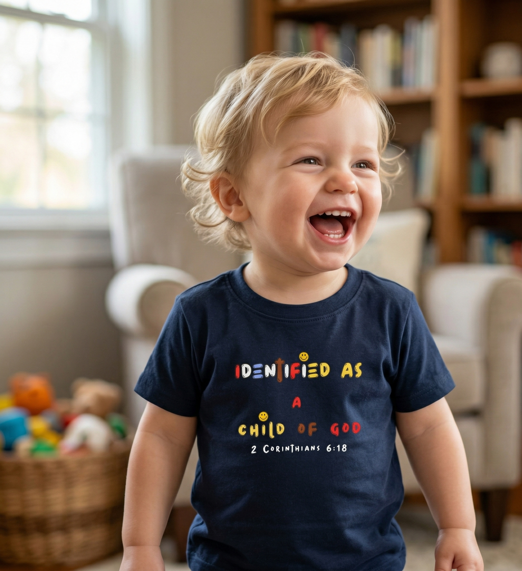 Child of God Infant Tee | Christian Baby Shirt -Navy Blue