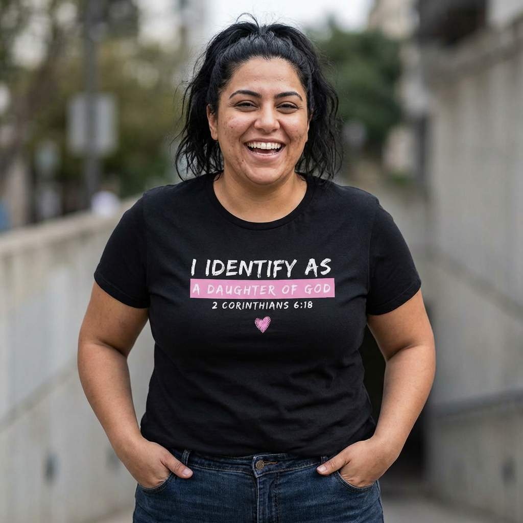 I IDENTIFY AS DAUGHTER OF GOD- BLACK TEE